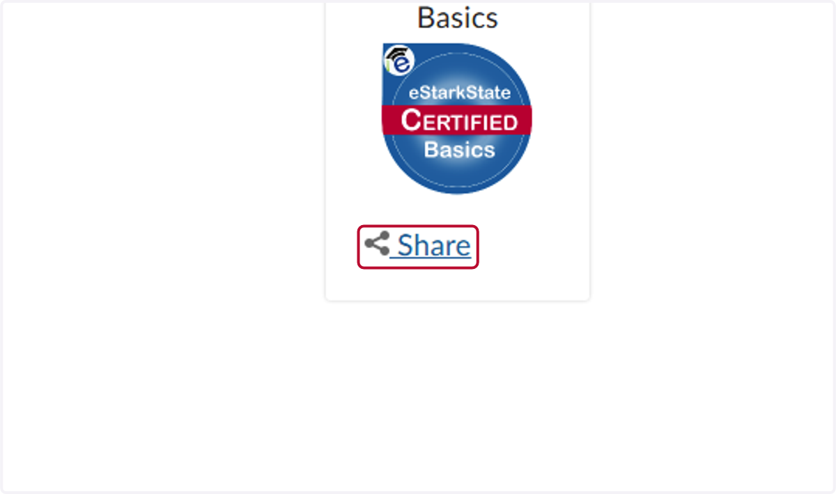 Click on Share link to send the certificate to someone.