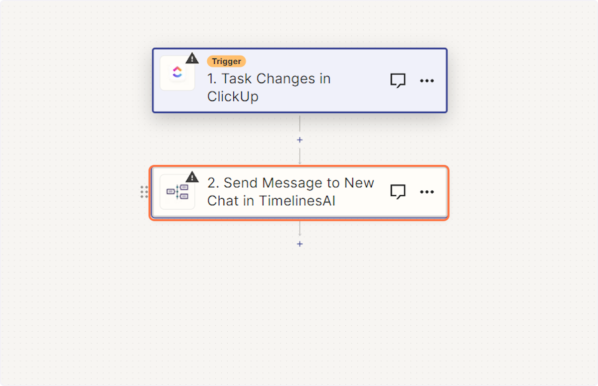 Click on Send Message to New Chat in TimelinesAI