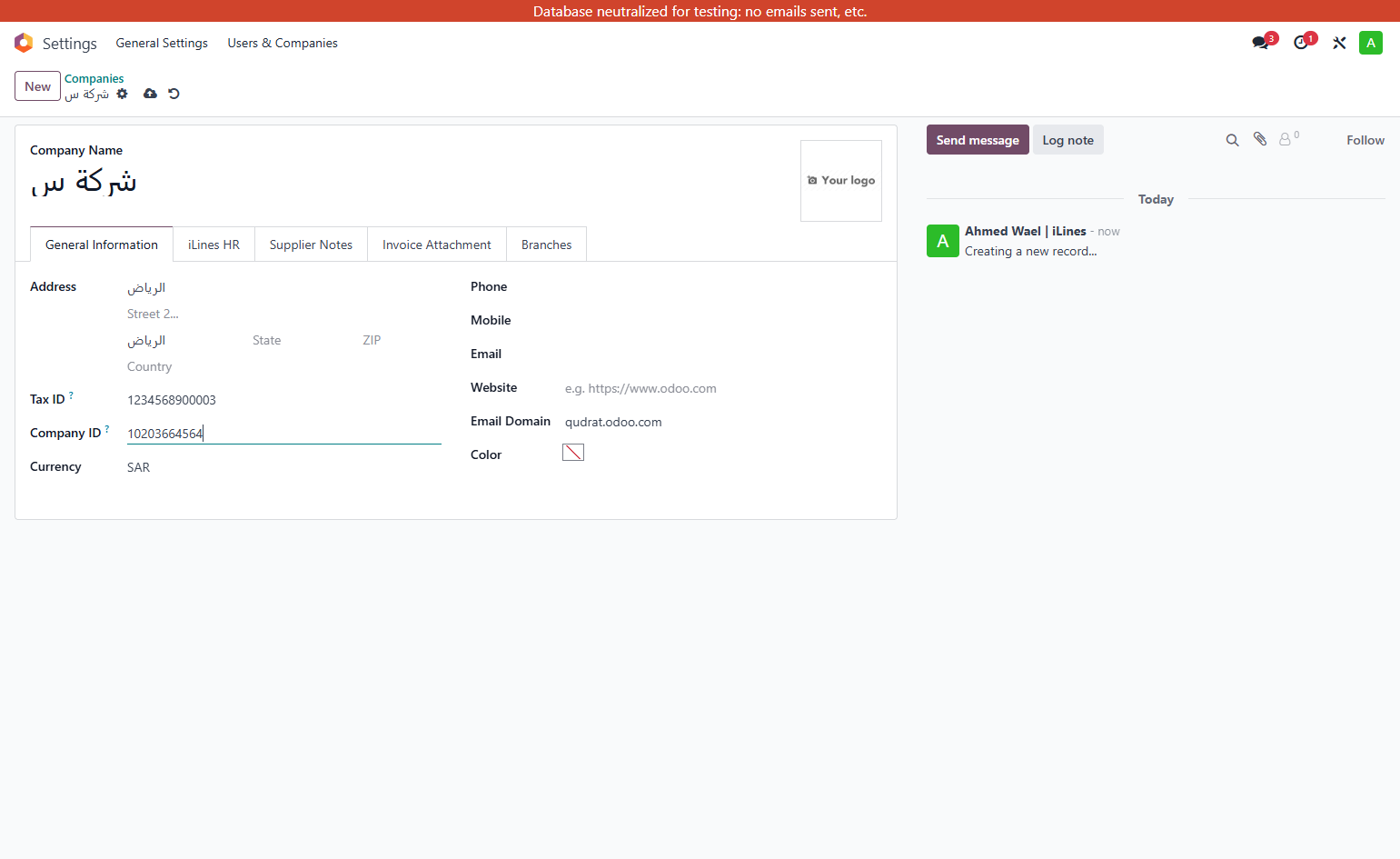add your company id