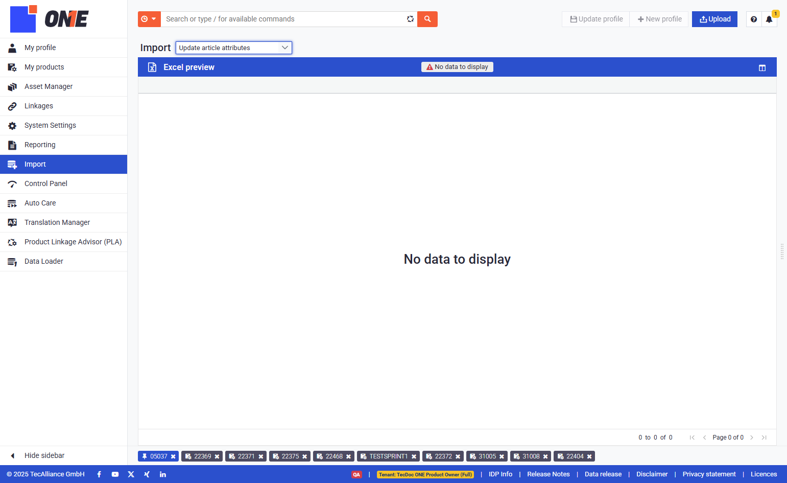 Click on Upload and Select your import file