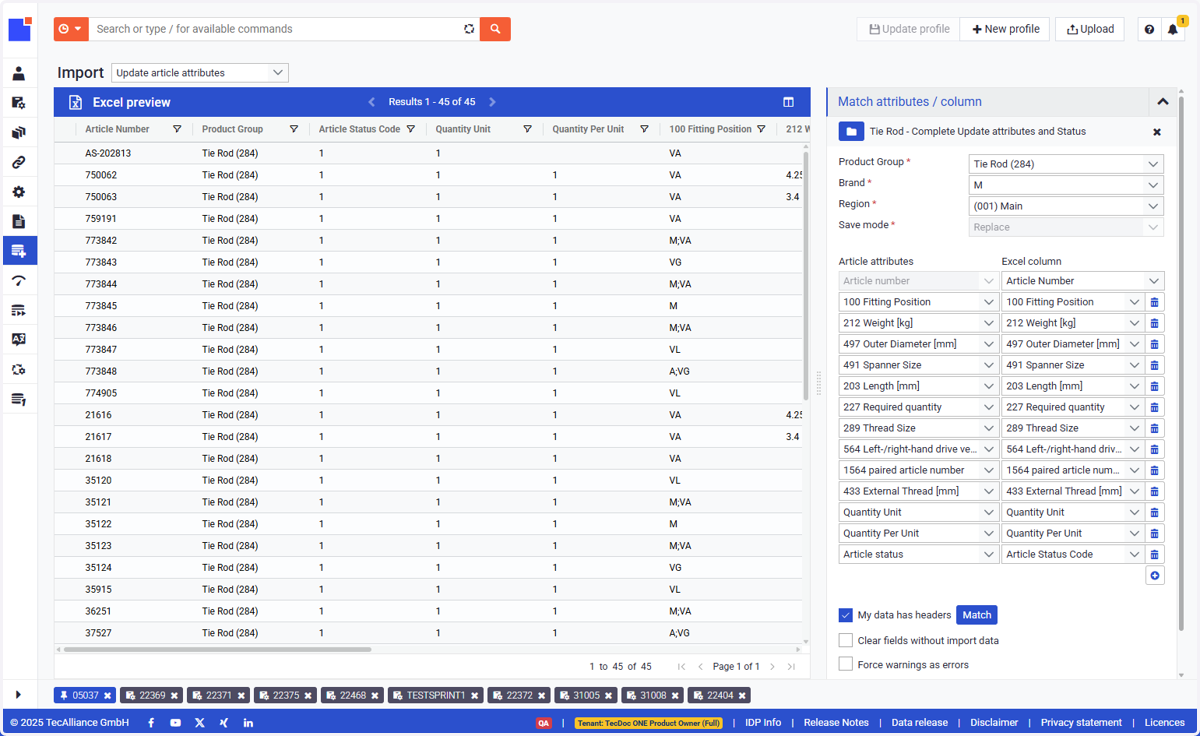 As you can see, our previous configuration saved in the profile gets automatically populated