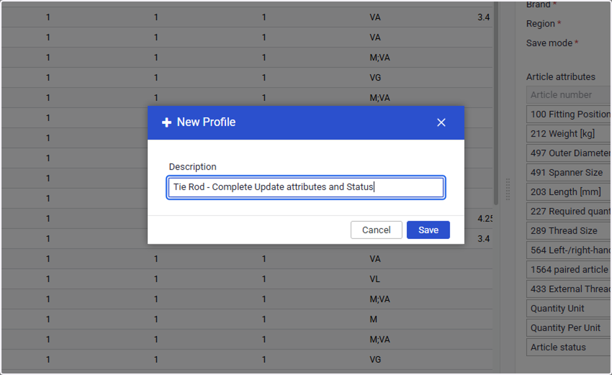 Provide a name which will help you to identify the import configuration behind the profile