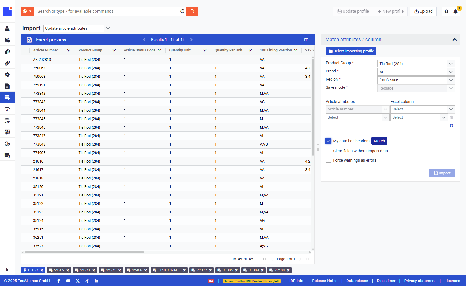 And further details (based on your excel and preferences)