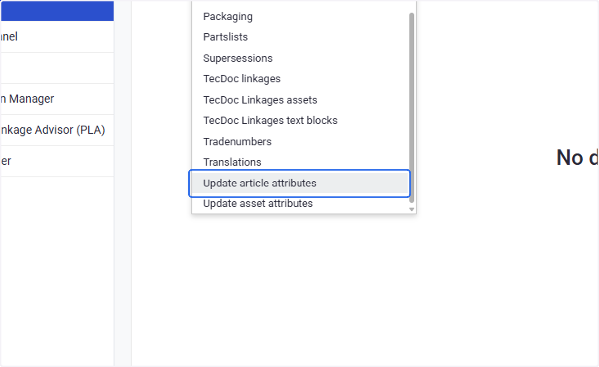 Select the import you want to