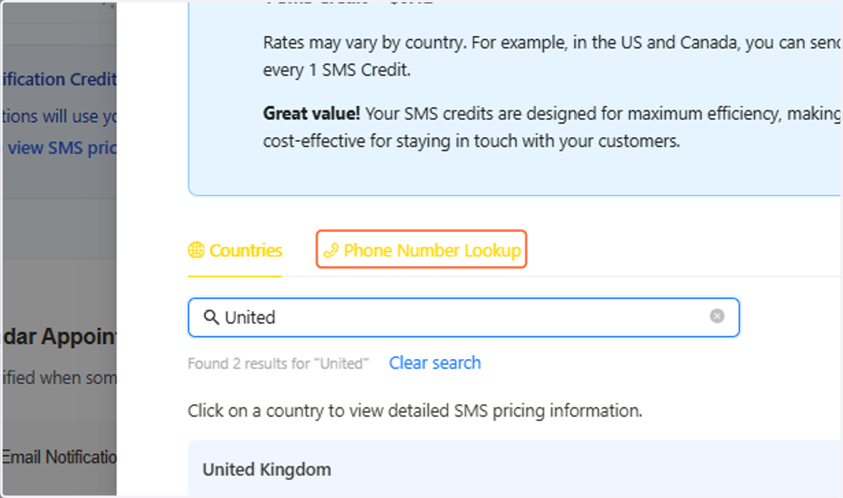 Alternative way of checking is the Phone Number Lookup