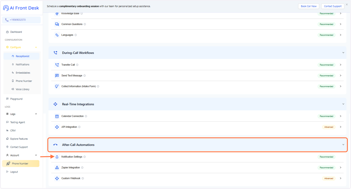 How to find the Notifications Settings