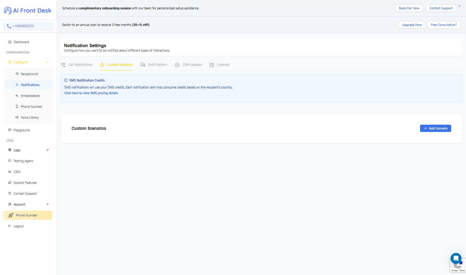 Click on Add Scenario at the top of the page