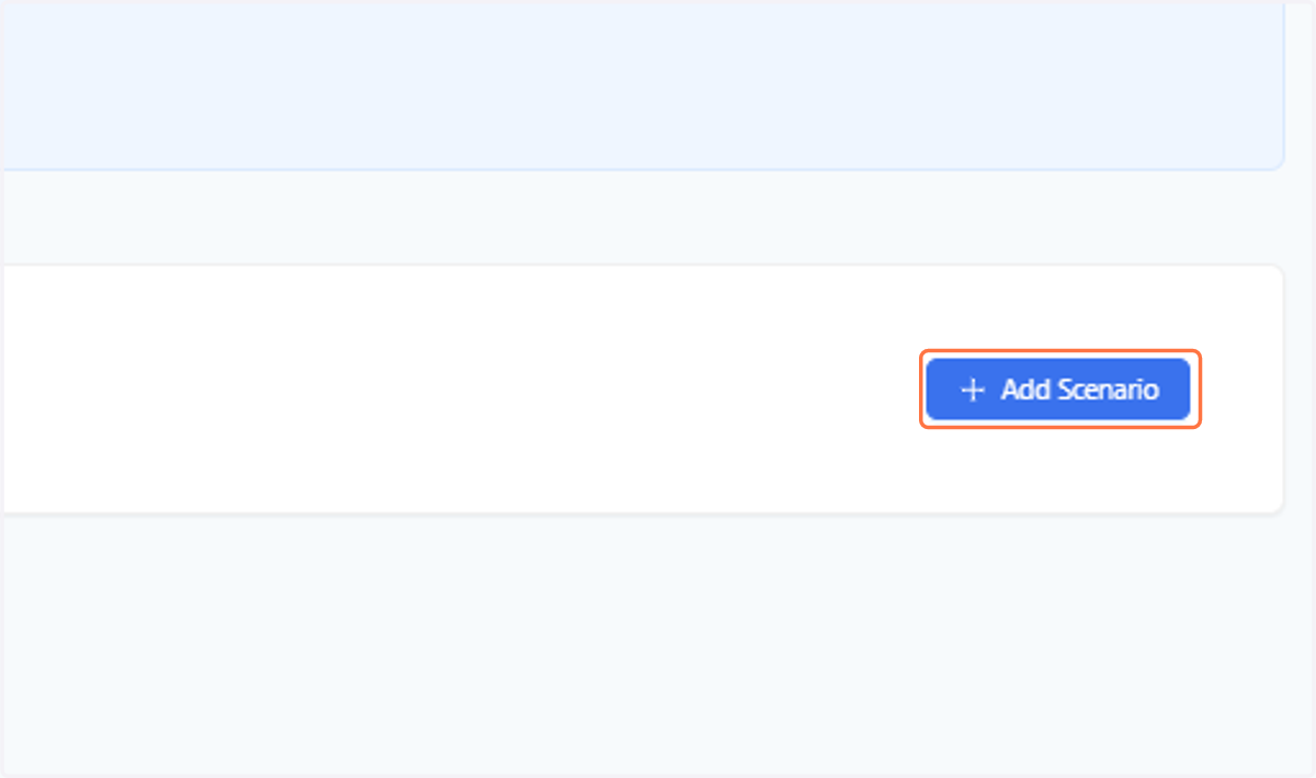 Click on Add Scenario at the top of the page