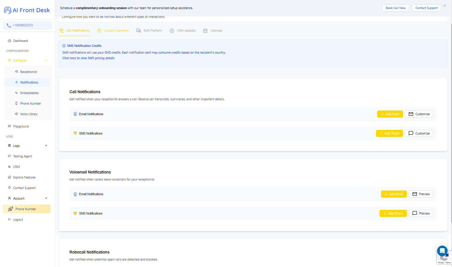 Click on Custom Scenario for specific workflows