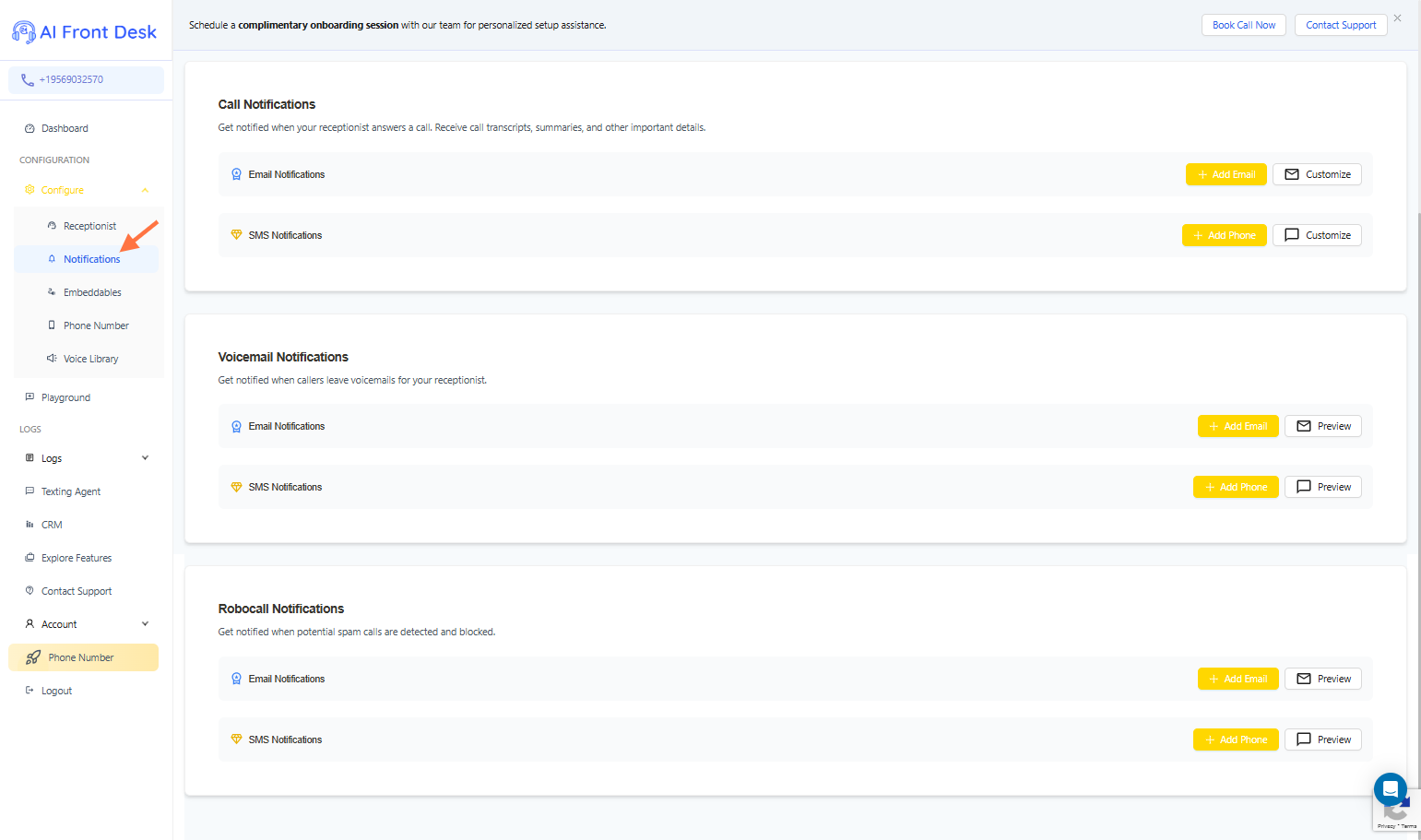 How to find the Notifications Settings