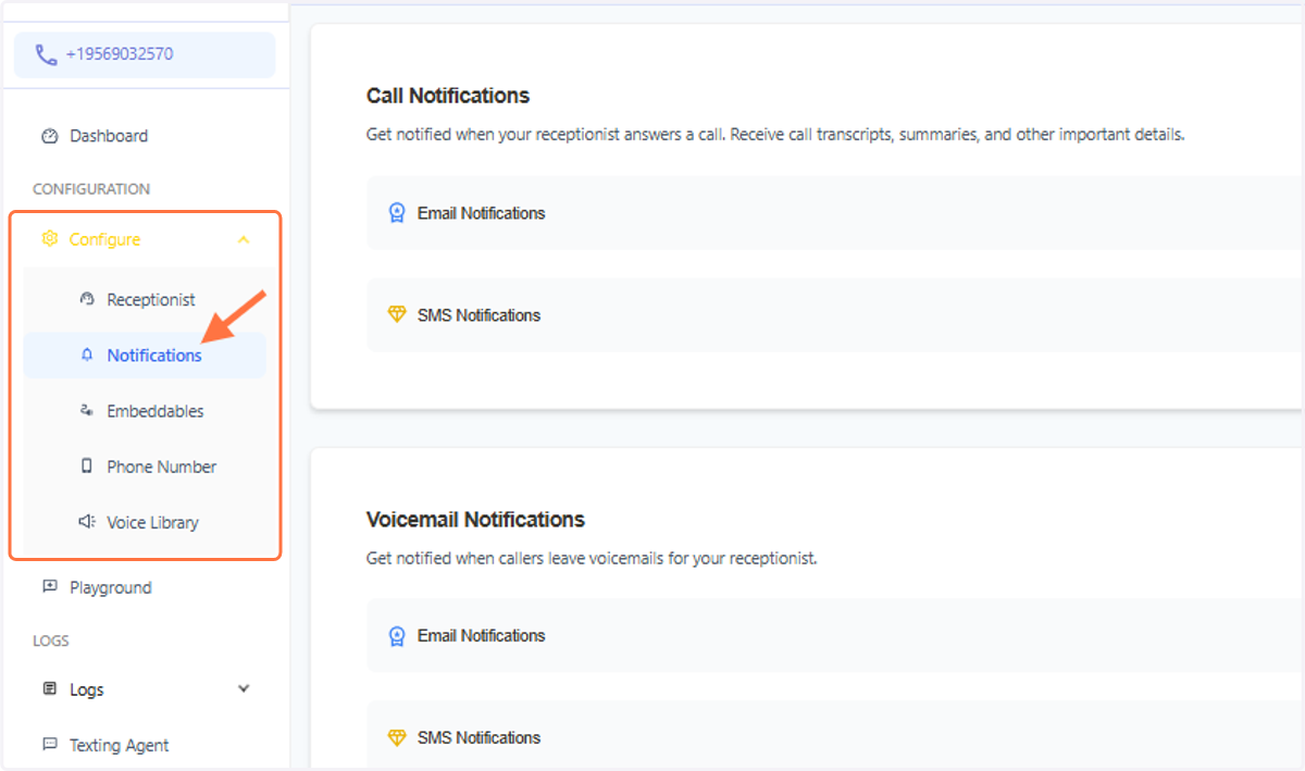 How to find the Notifications Settings