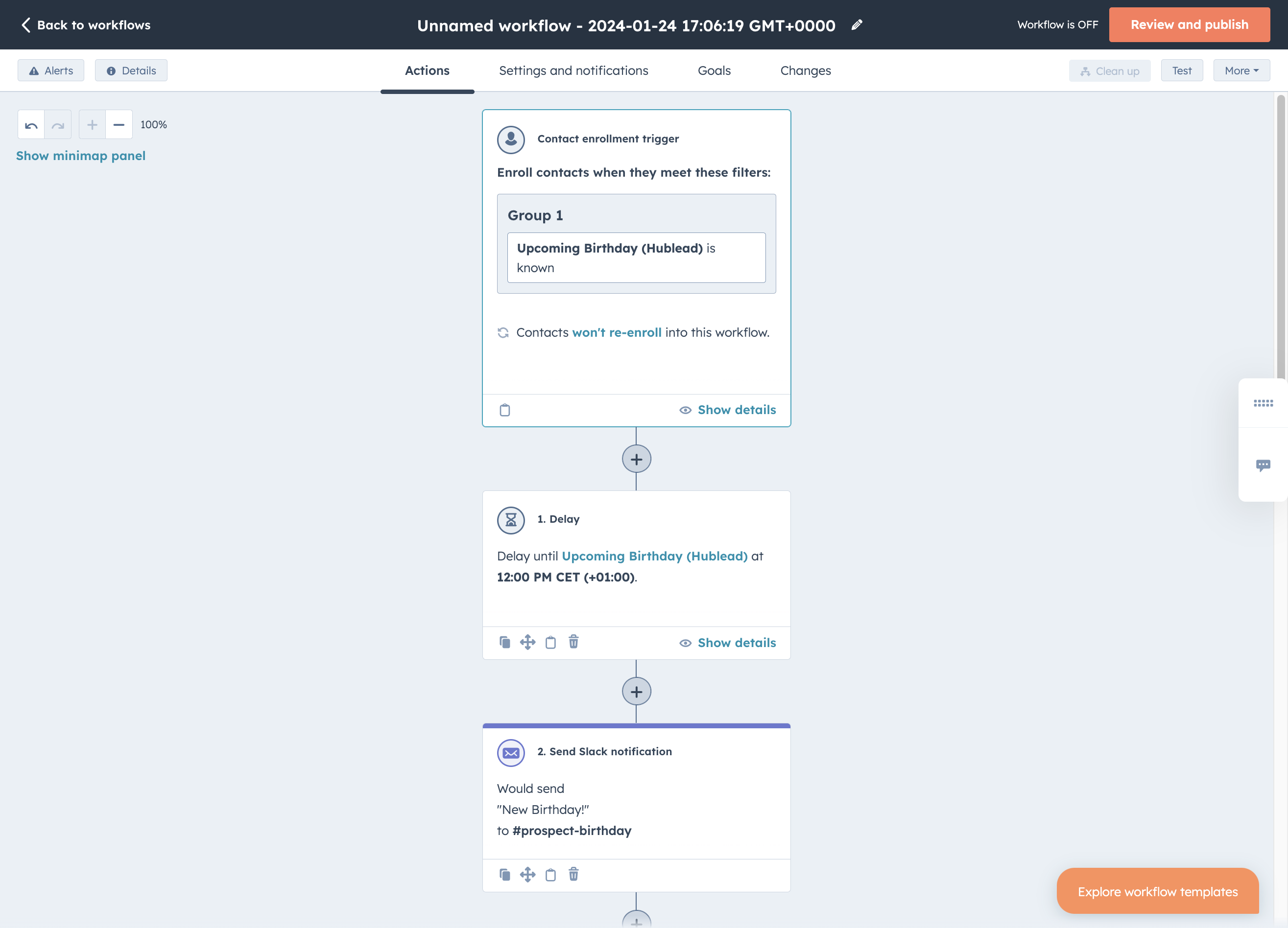 Click on Contact enrollment trigger…