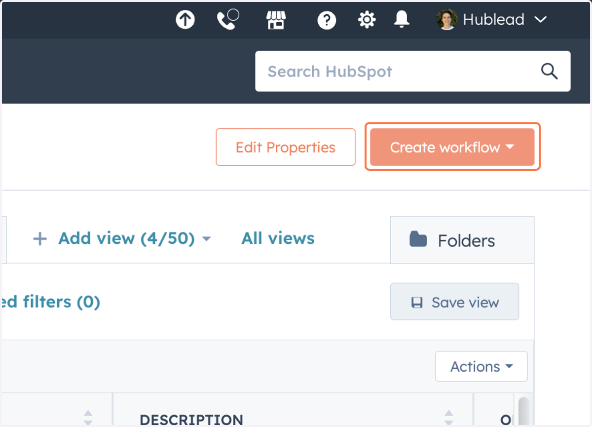 Click on Create workflow