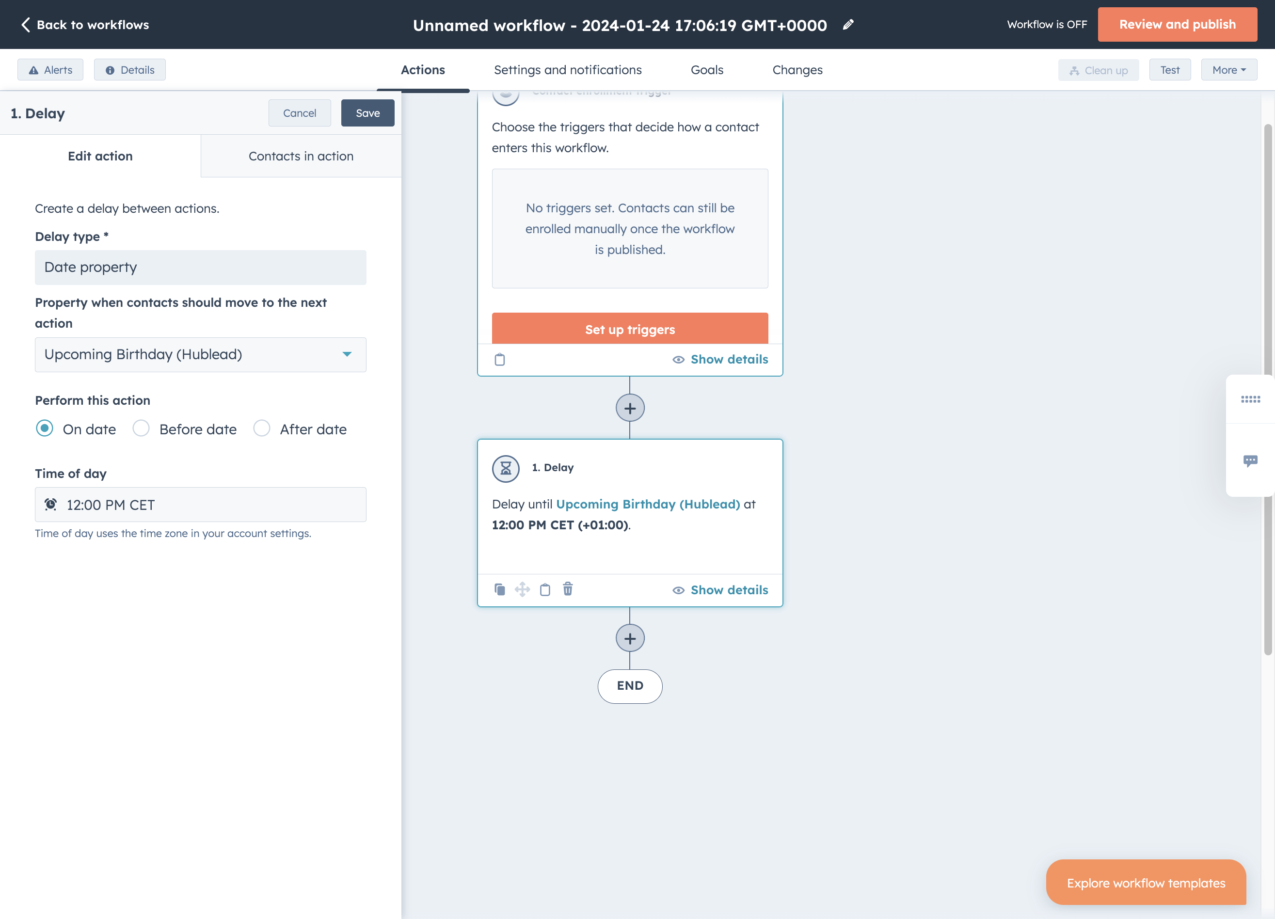 Click on Contact enrollment trigger…