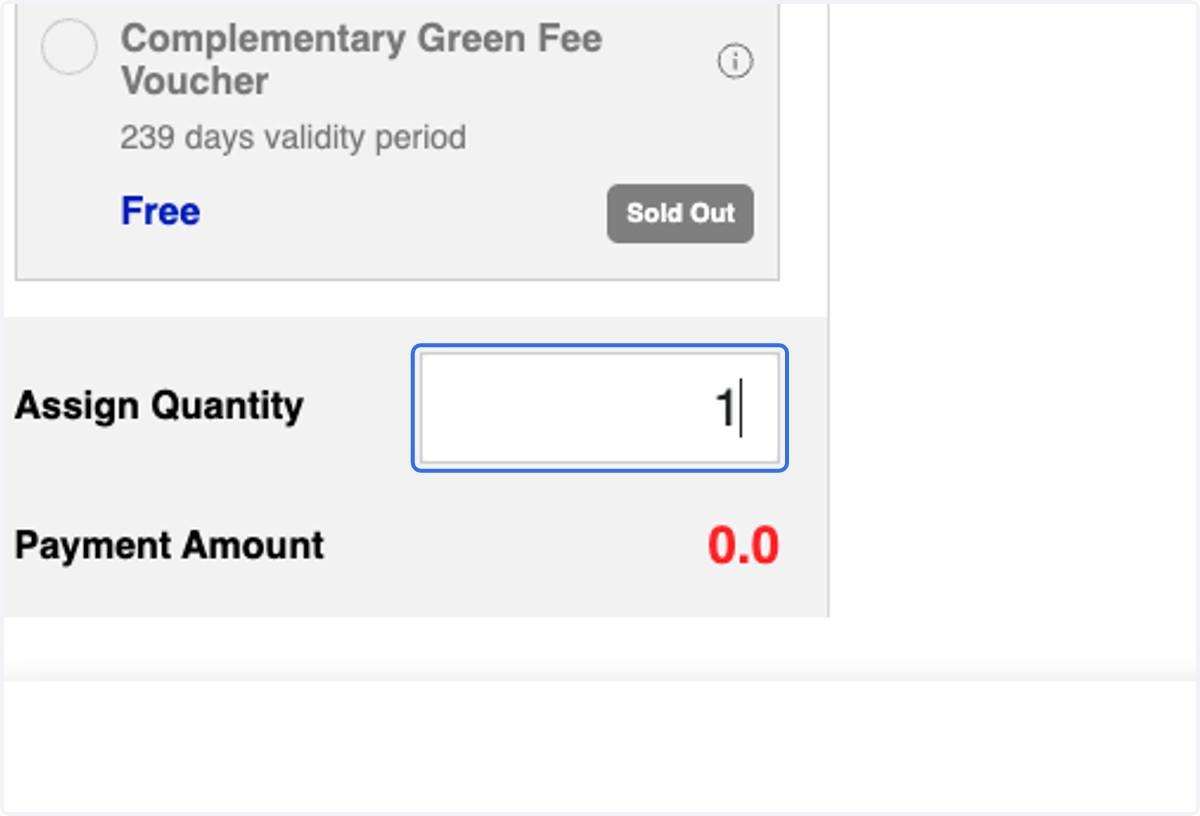 Enter the quantity you would like to assign