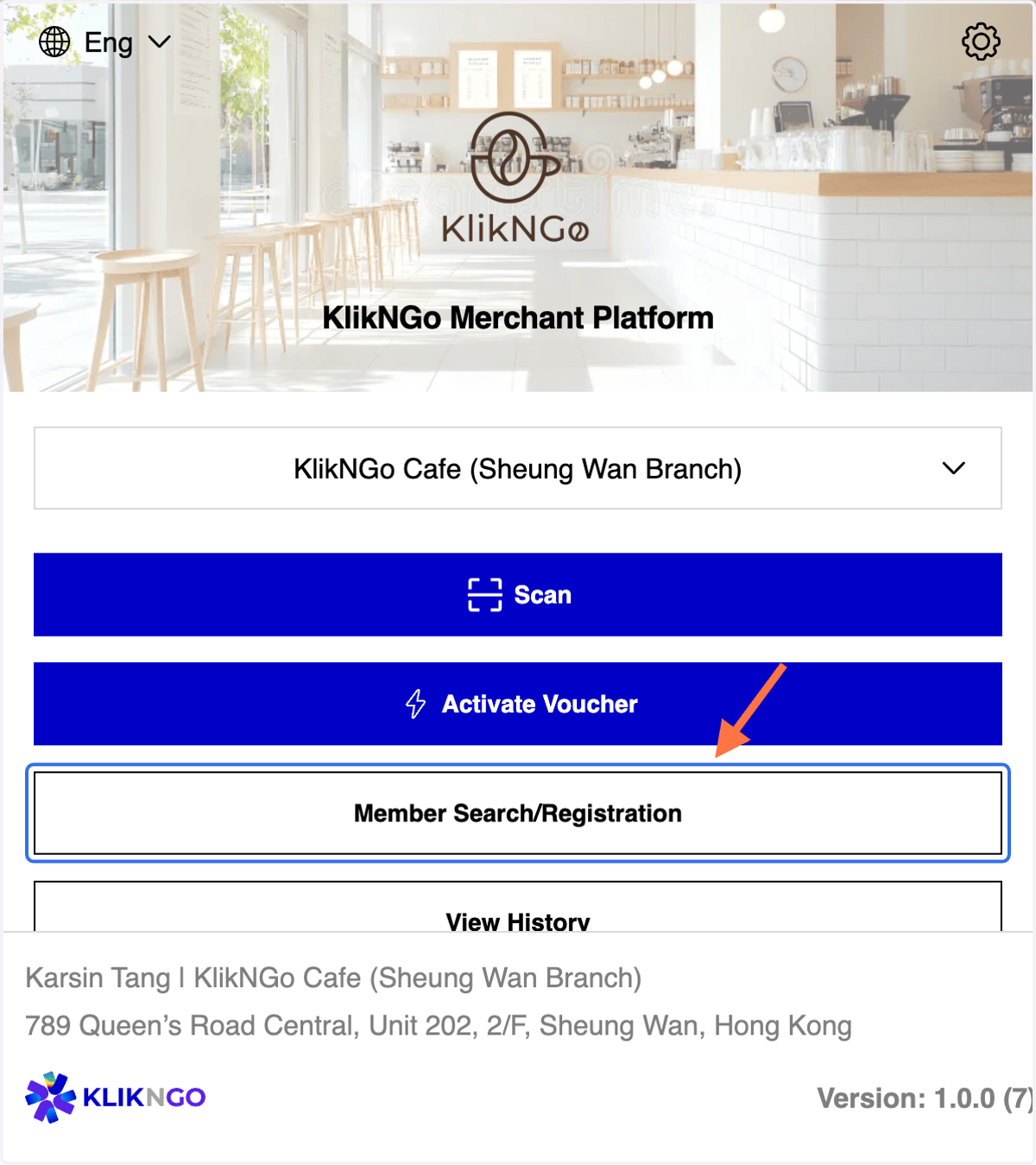 Click on Member Search/Registration