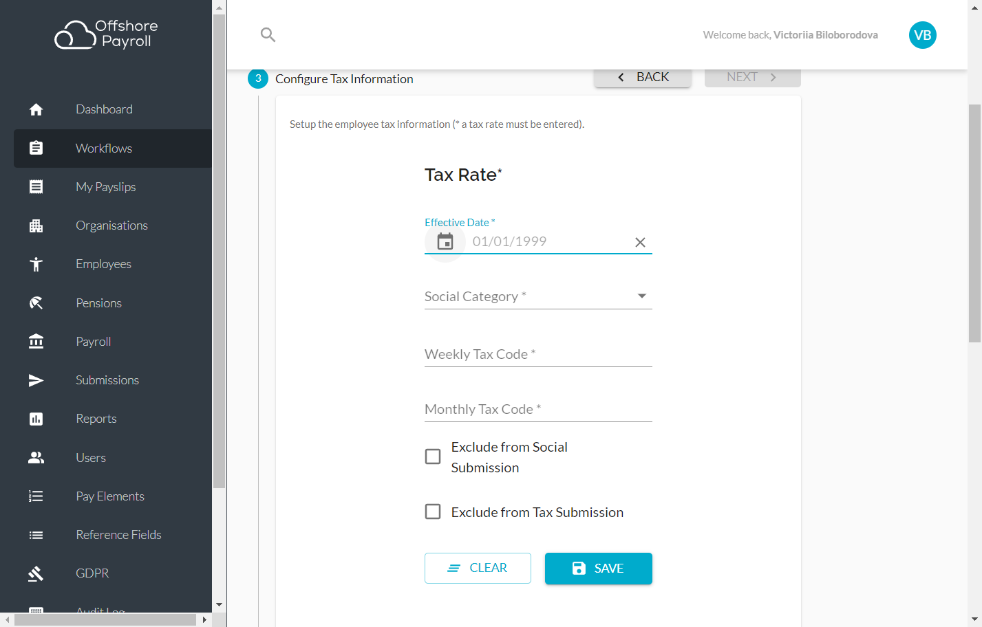 Configure Tax Rate Information