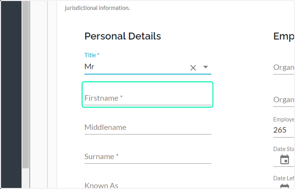 Employee's First Name