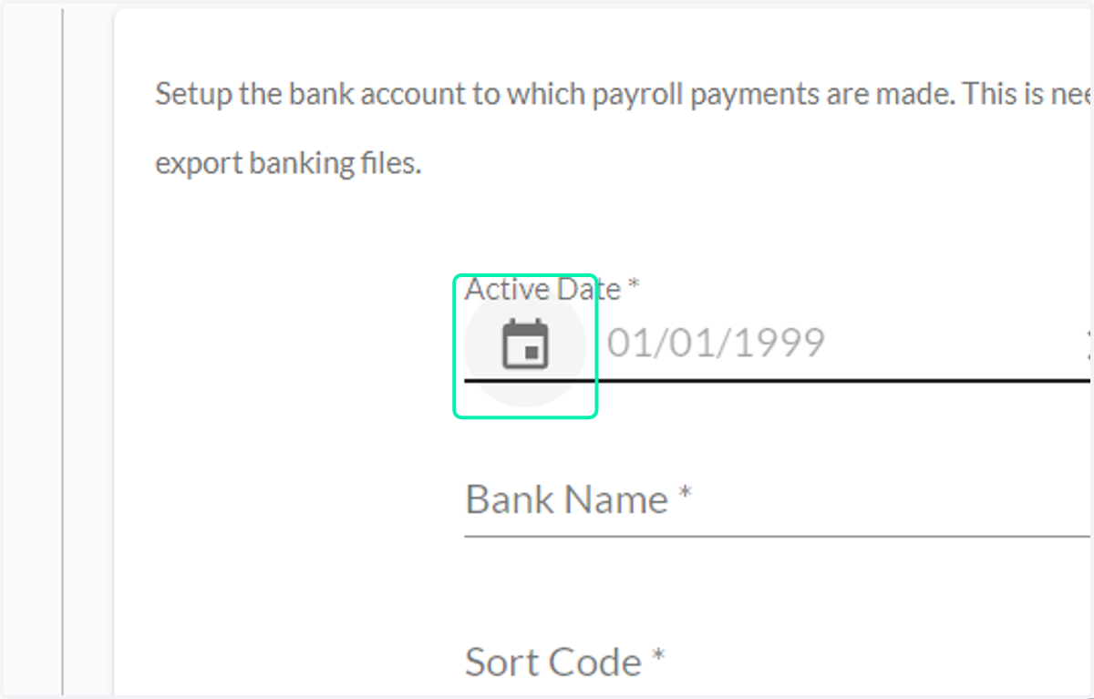 Setup Employee's bank account
