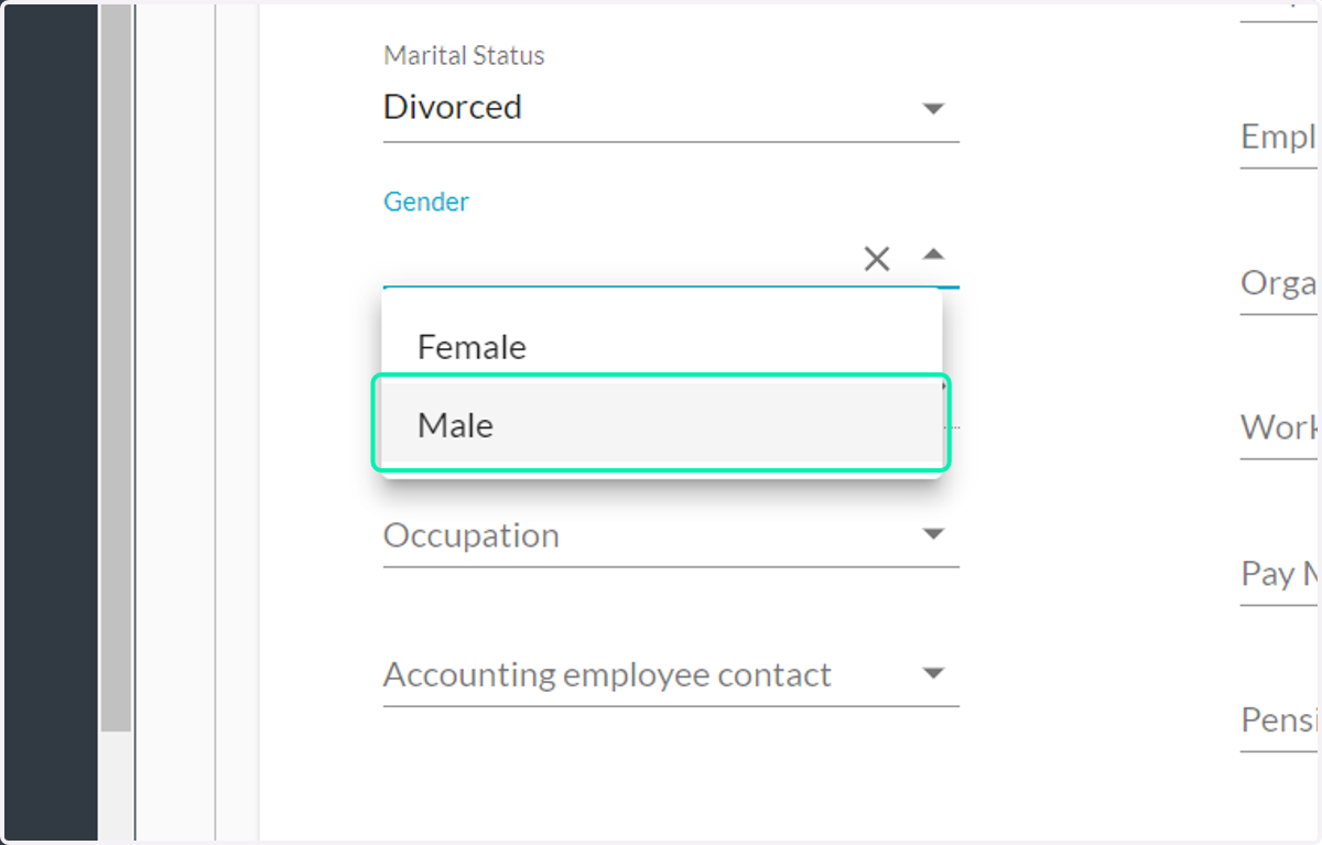 Gender (is not a mandatory field for Guernsey organisations)