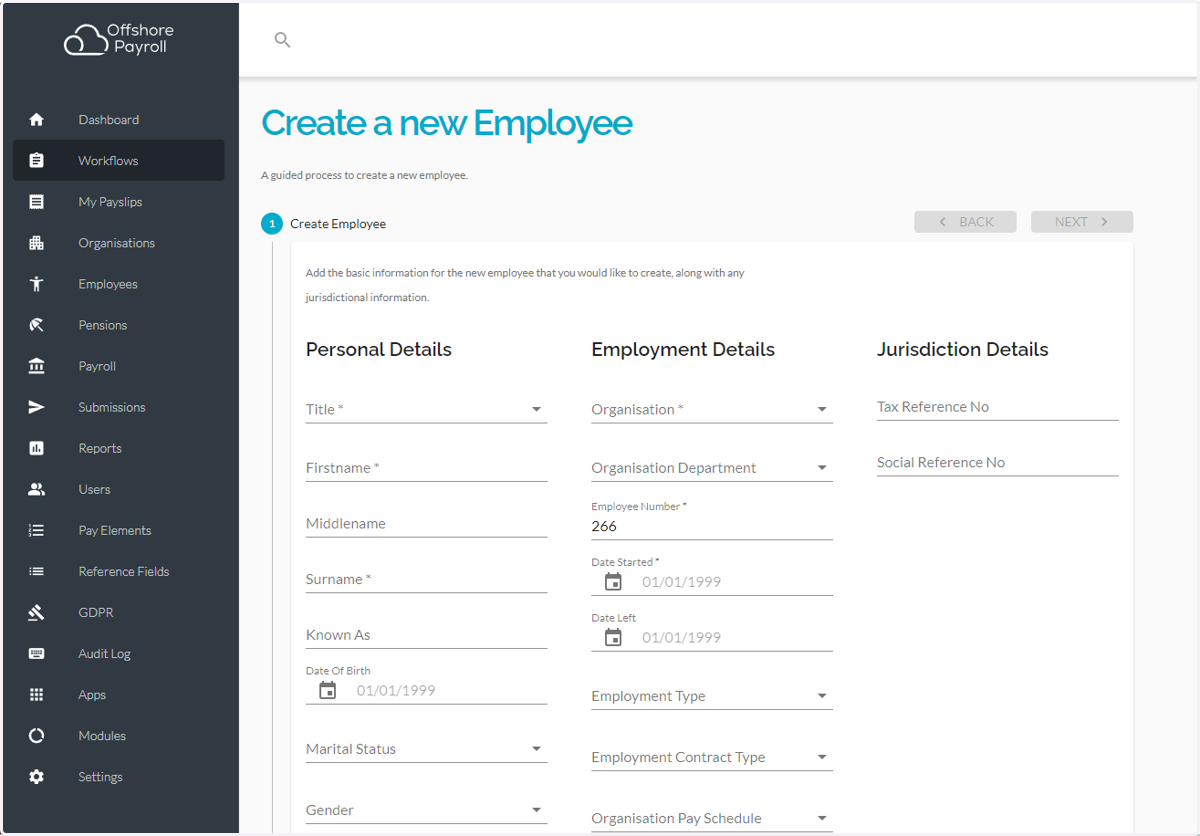 Create a new Employee