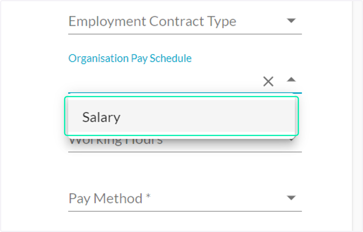 Organisation Pay Schedule
