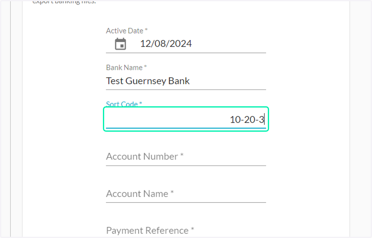 - Type Employee Sort Code