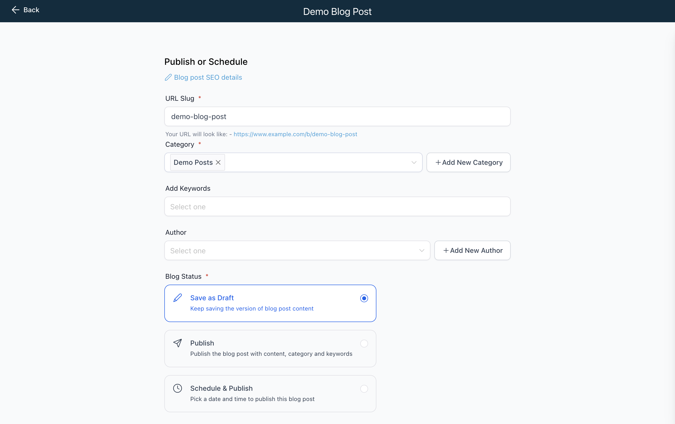 Fill out any additional fields that you want