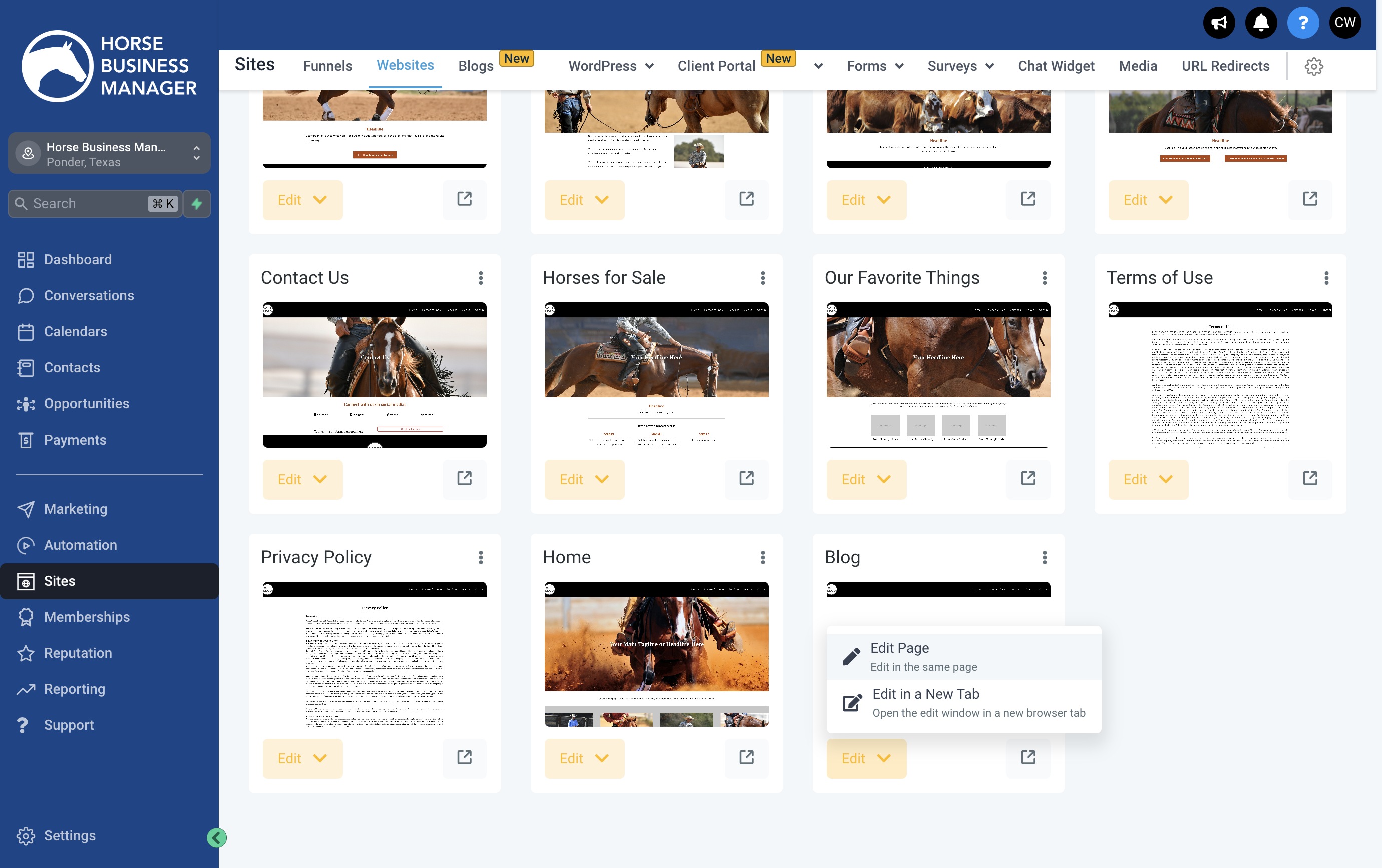 Click on Edit Page…