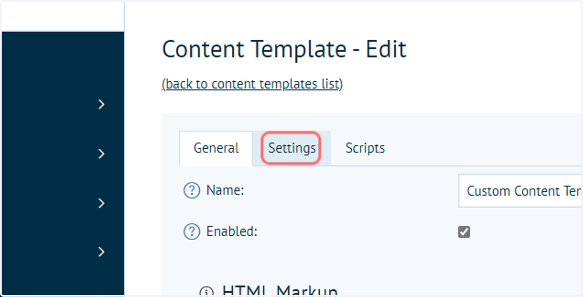 Click on Settings
