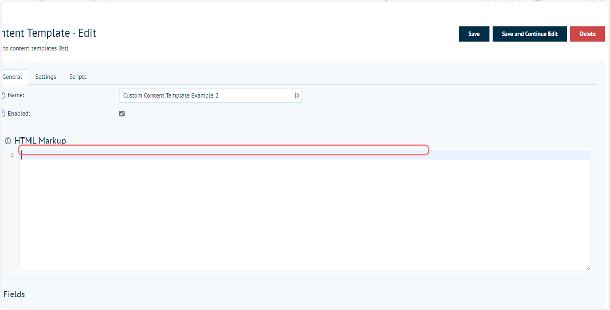 Next, we will begin populating the HTML Markup