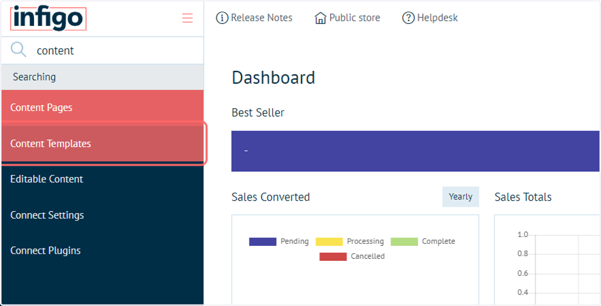 Navigate to the Content Templates section