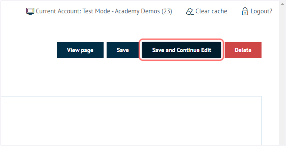 Click on Save and Continue Edit