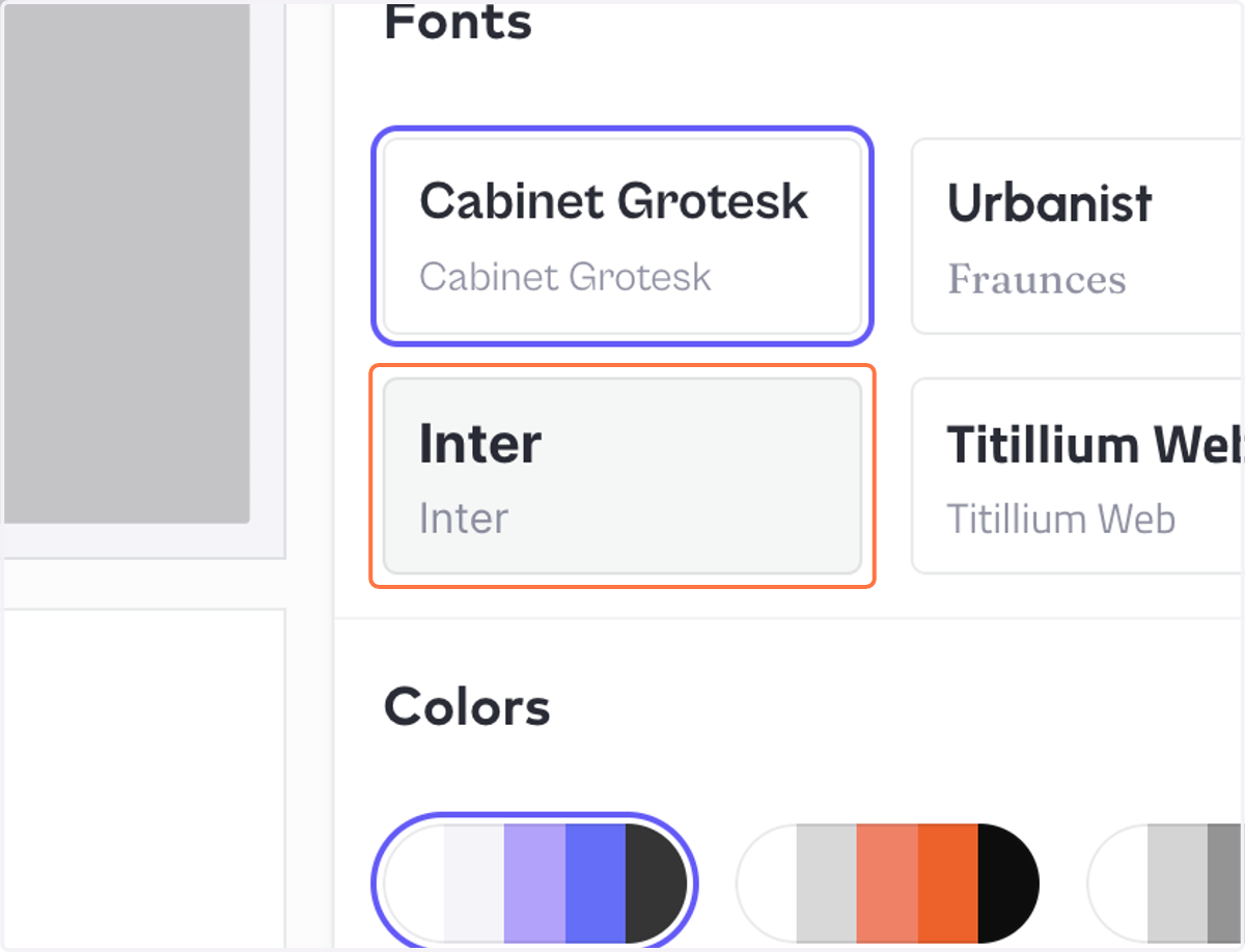 Click on select your style