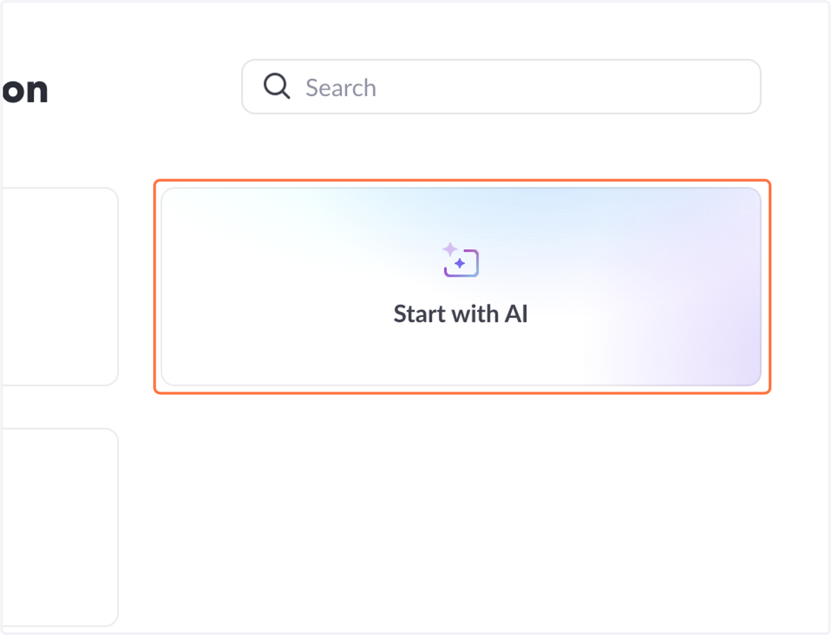 Click on Start with AI