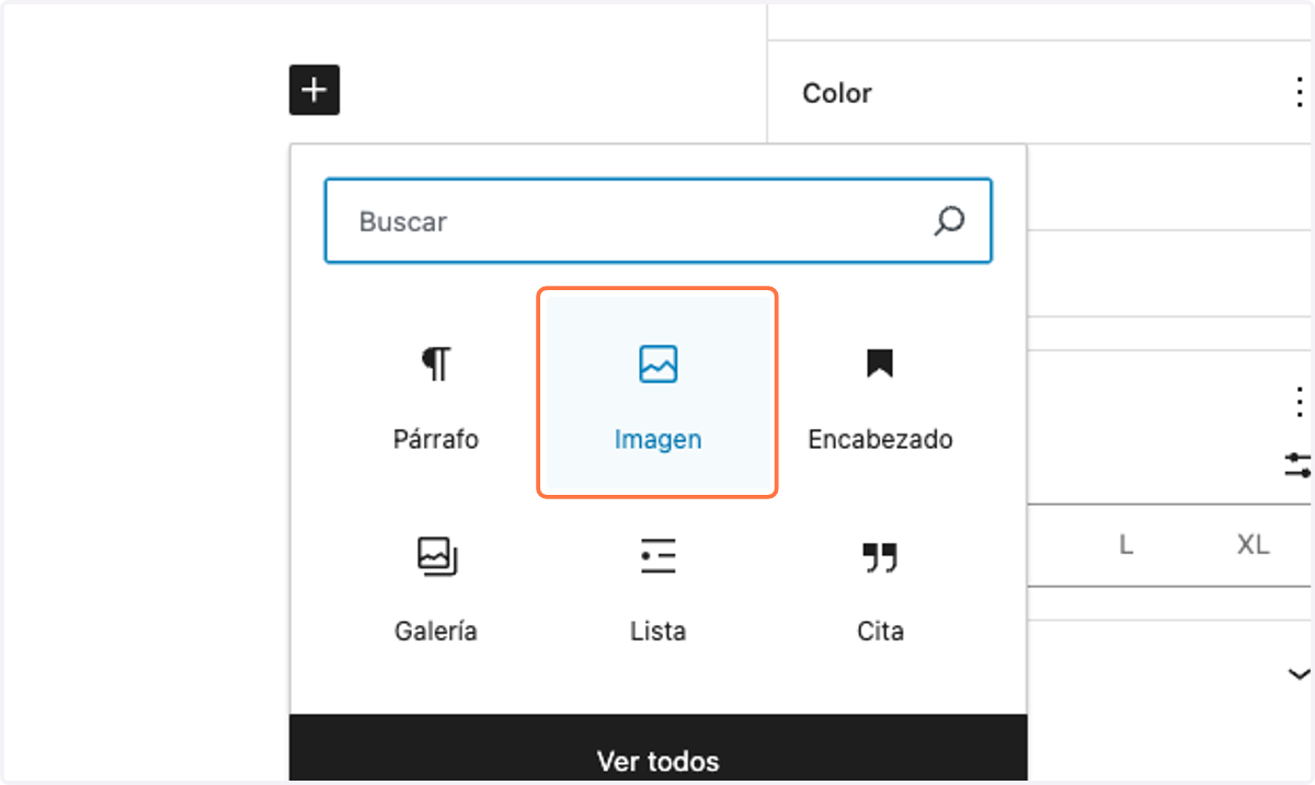 Click en el bloque Imagen