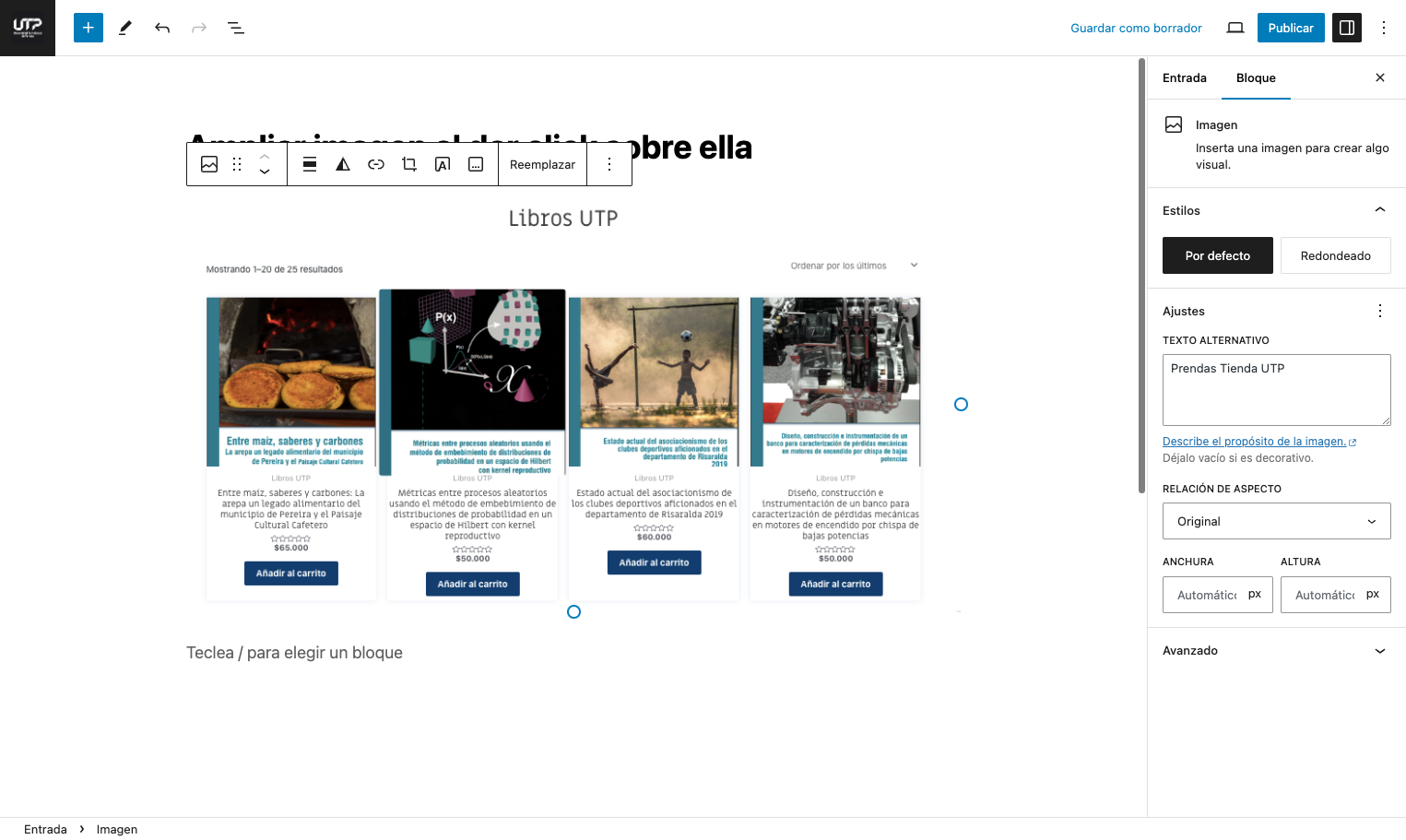 Click en Bloque: Imagen