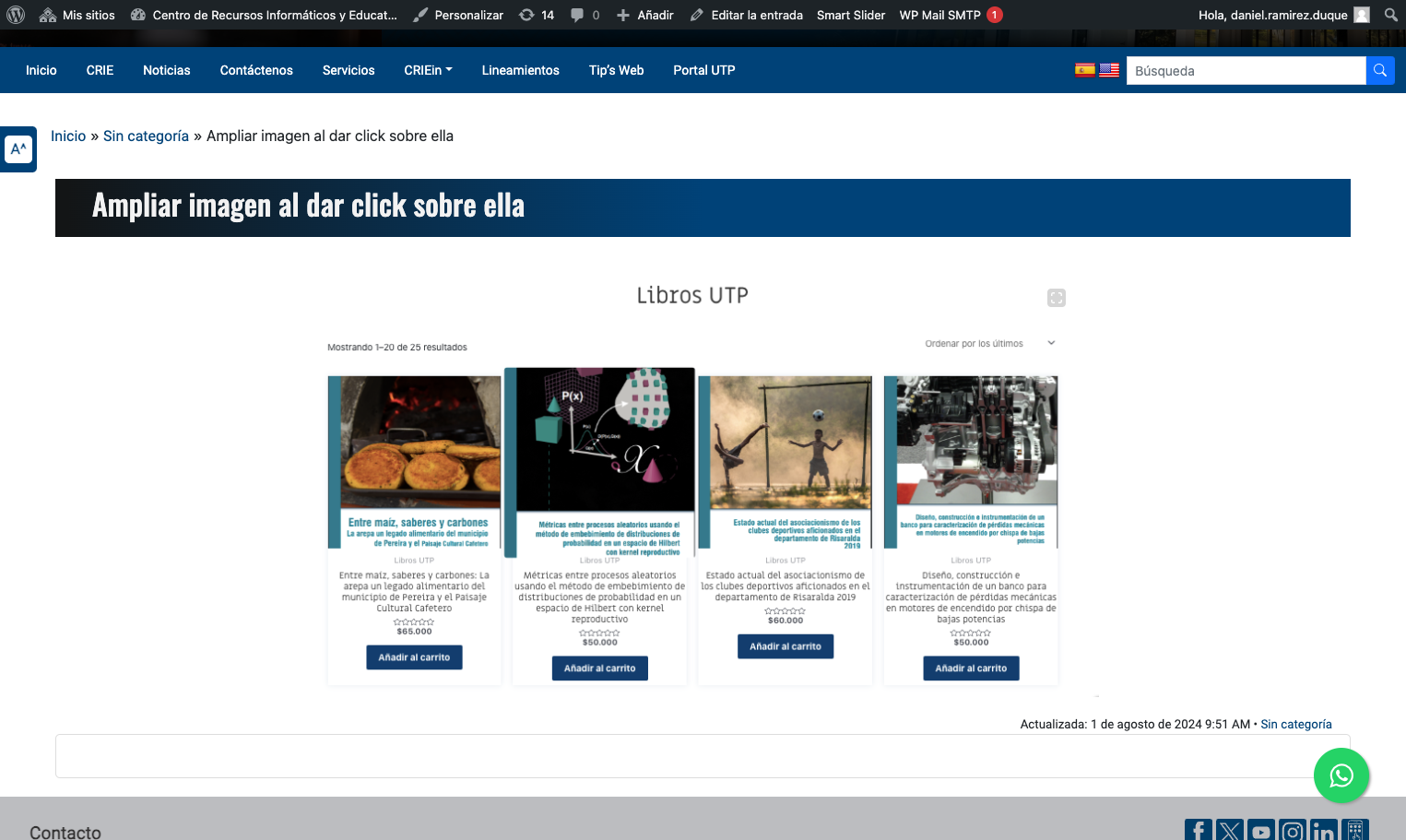 Click en imagen Prendas Tienda UTP
