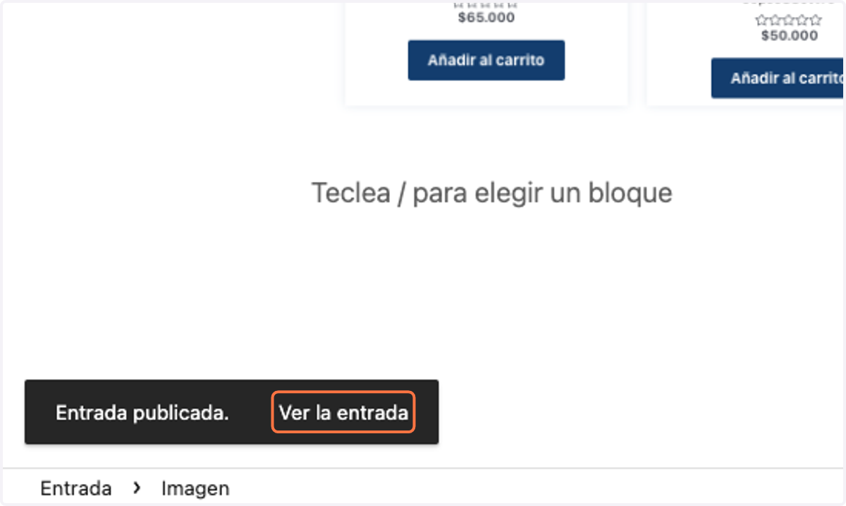 Click en Ver la entrada