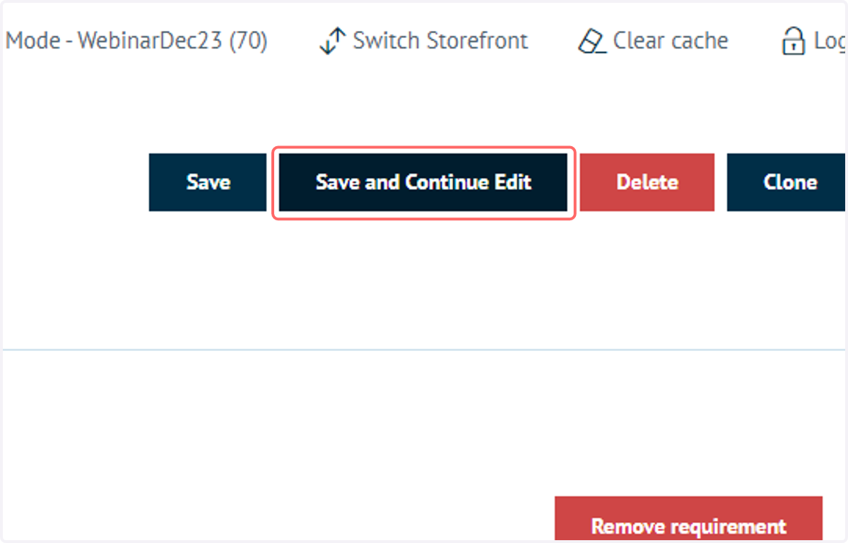 Click on Save and Continue Edit