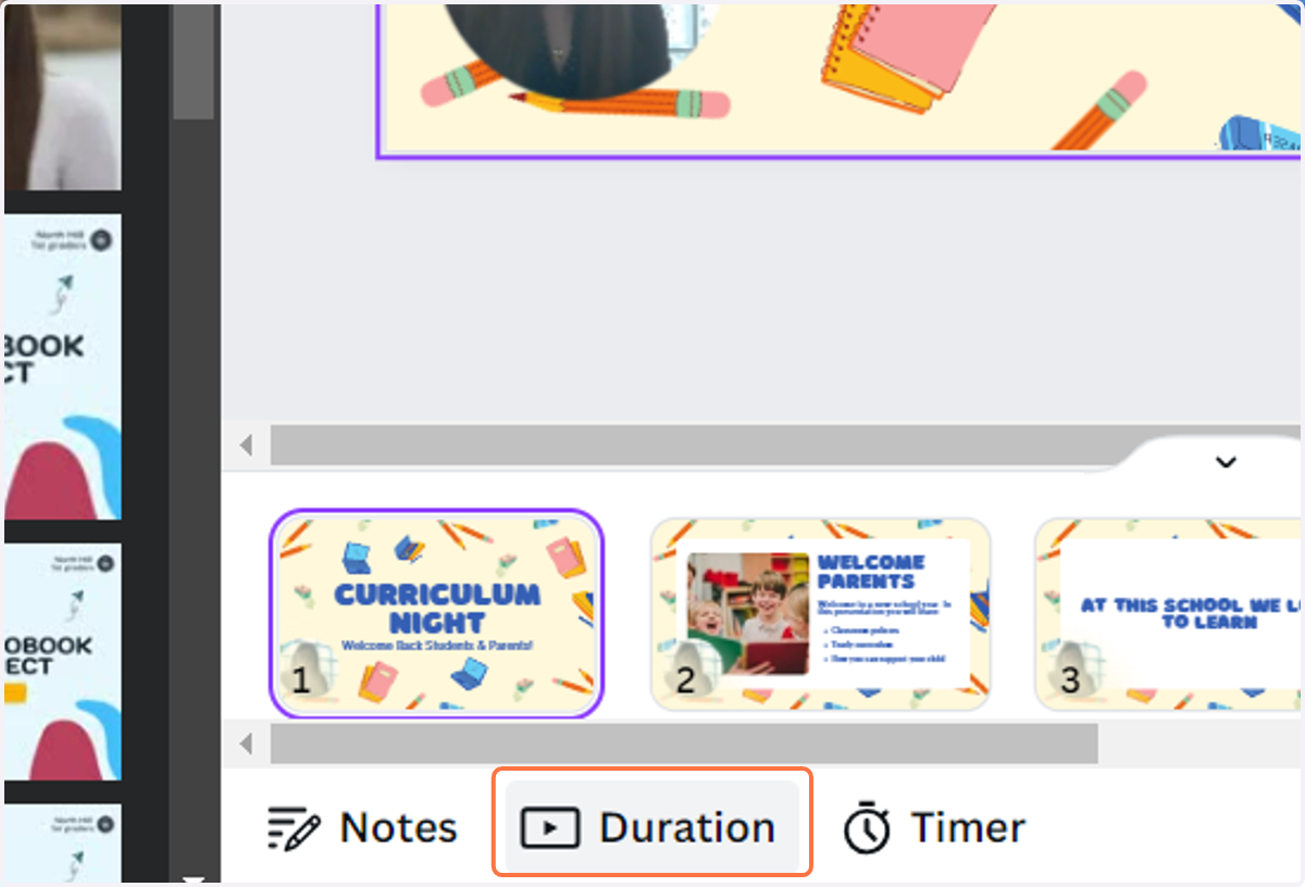 Click on Duration and you can edit out any mistakes