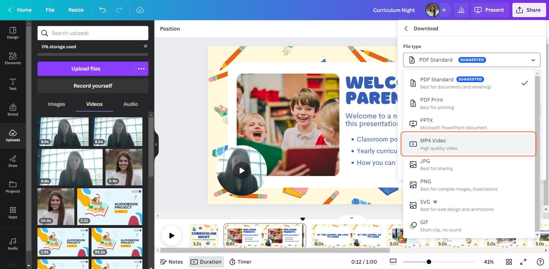 Click on MP4 Video…