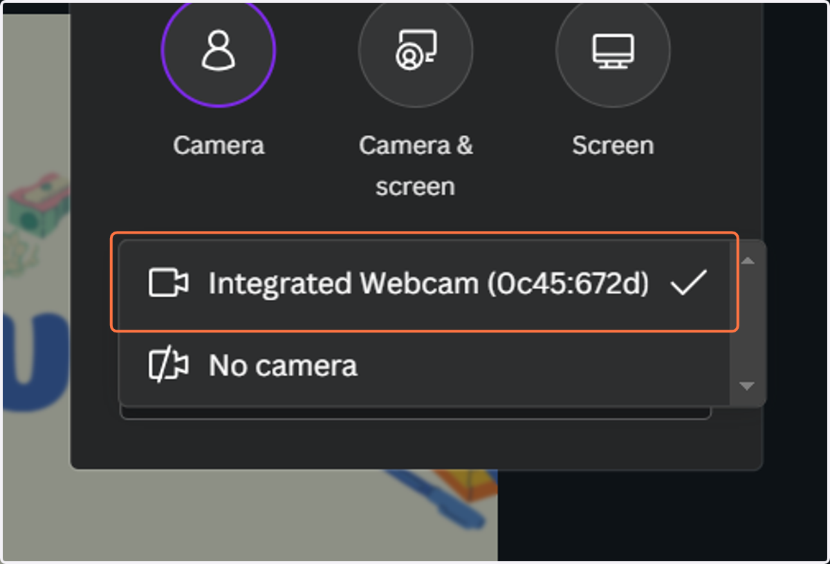 Check to make sure your camera is selected