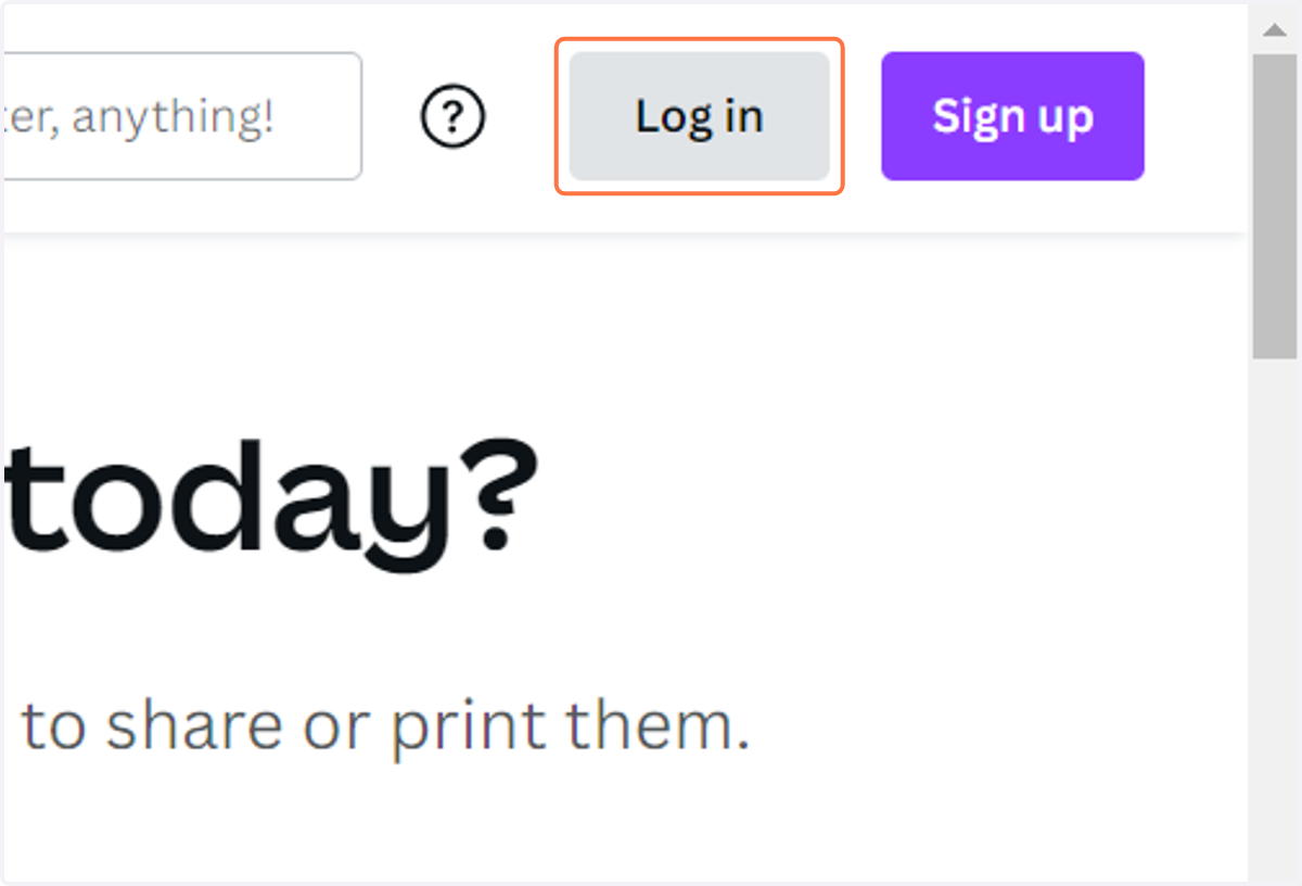 Click on Log in