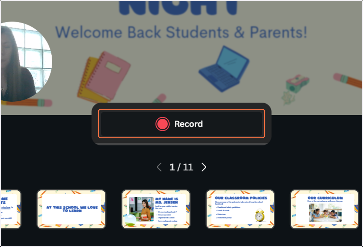 Click on Record