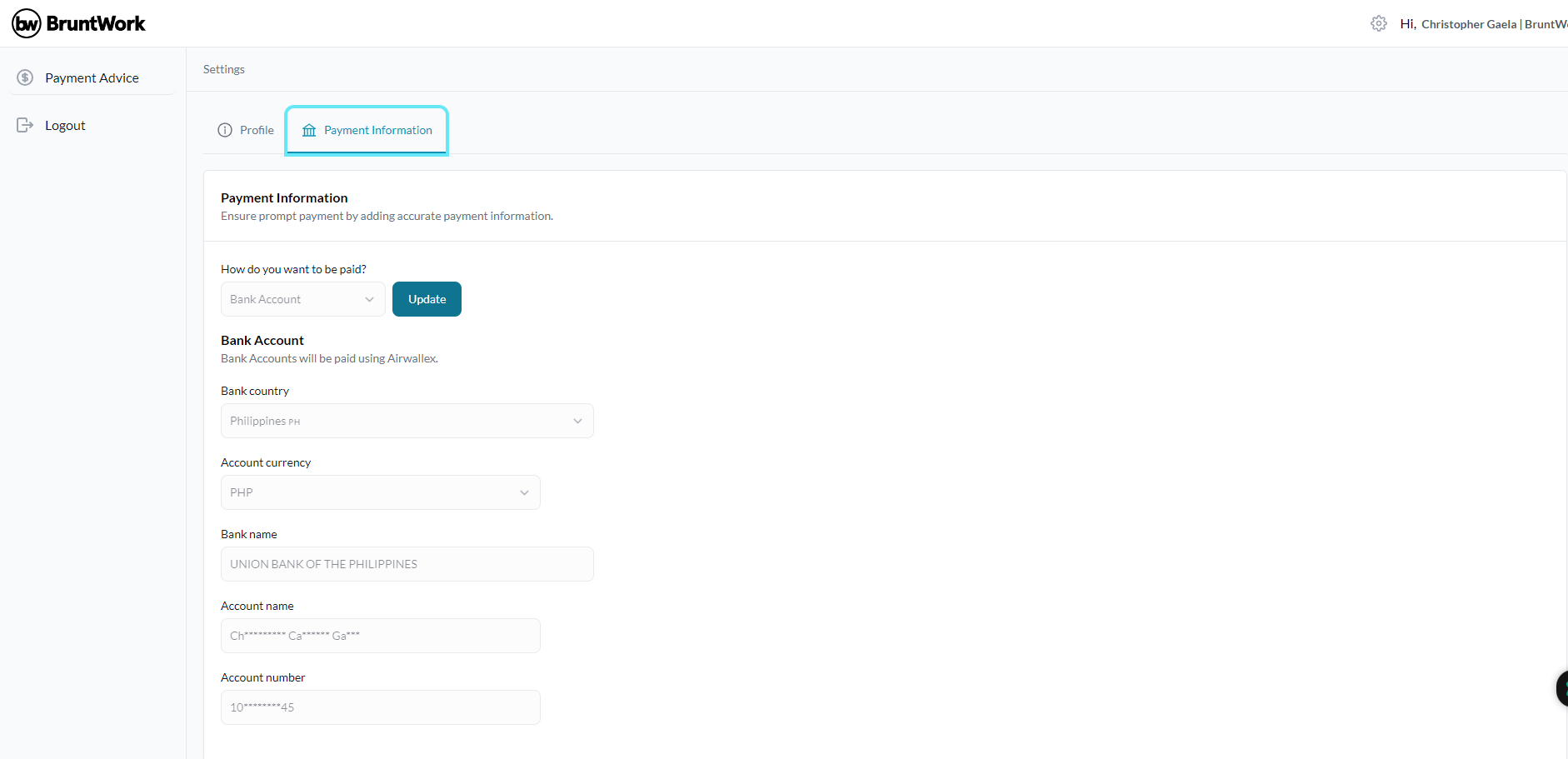 Click on Update