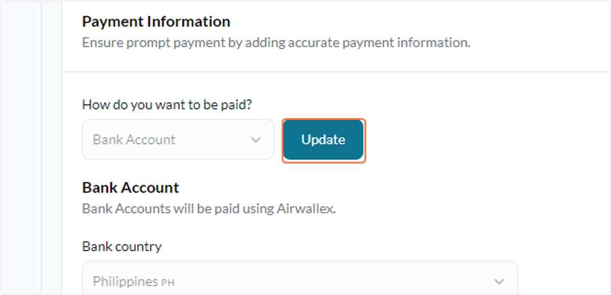 Click on Update