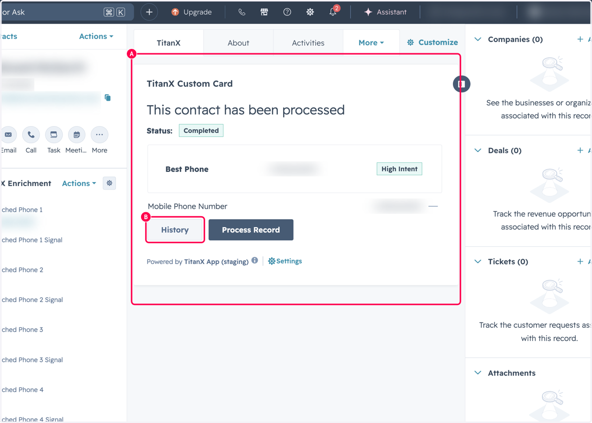 A. Once the job has completed, you can review the history again B. Click on History