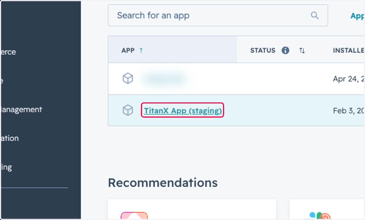 Find and Click on TitanX App