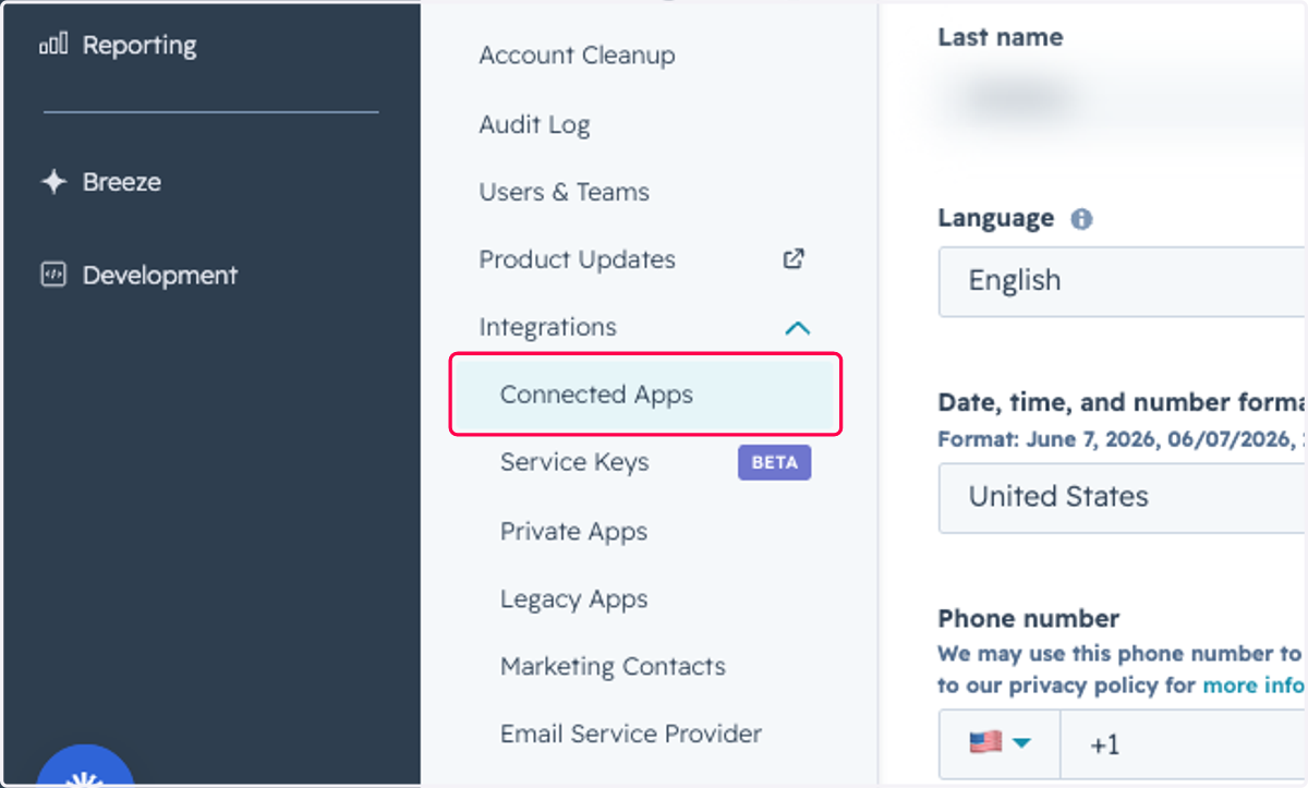 Click on Connected Apps